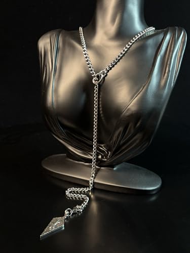 18K Gold Plated Knight's Shield Slip Chain for Women - color: Stainless Steel, size: 27''