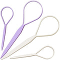 Teenitor 4pcs Pony Tail Hair Tools: 2 Pairs Pony Styling Loop, Pull Through & French Braiding Accessories for Women & Girls - Light Purple/White - color: Light Purple/White