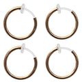 Silver Small for Women Comfortable Plastic Invisible Clip On Hoop Earrings Men Fake Nose Ring Faux Lip Septum Ring Fake Cartilage Earrings 12 mm Spike Cross Feather 15mm Unisex Gold Non Piercing Lobes - color: 15mm Gold