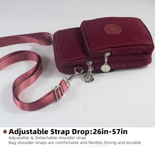 JANKS Small Crossbody Bags for Women Mini Cell Phone Purses Handbag Shoulder Bag - color: 010 Wine Red