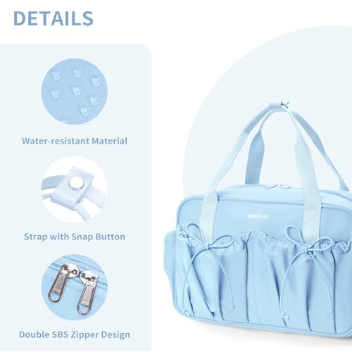 ECOHUB Small Gym Bag for Women, Mini Gym Duffle Bag with Wet Compartment, Bowknot Sports Bag, Cute Gym Tote Bag Dance Yoga Workout Travel Bags Light Blue - color: Light Blue