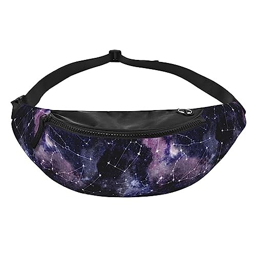 Space Star Pagan Space Black Galaxy Constellation Fashion Casual Fanny Pack Waist Bag Men Women Adjustable Belt Waist Bag For Travel Hiking Cycling Running Festival Carnival - color: Black7