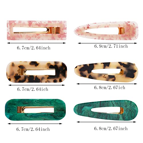 Parcce 12 Pieces Acrylic Resin Marble Hair Clips Set, Decorative Pearls Hair Barrettes Sweet Decorative Bobby Pins Hairpin Headwear Hair Accessories Headwear for Women and Girls…