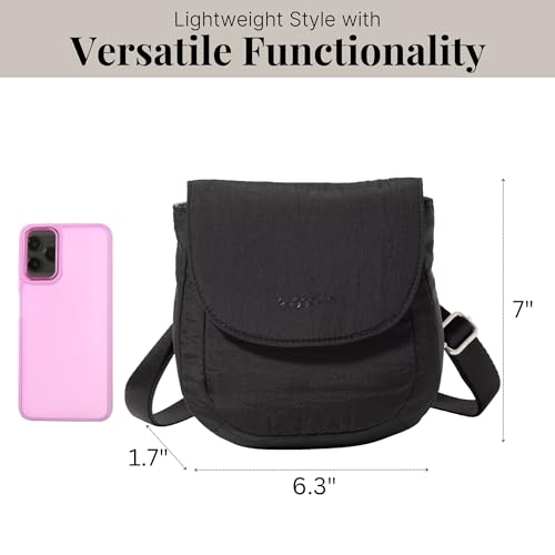 Baggallini Swift Flap Mini Crossbody - color: B-lite Black