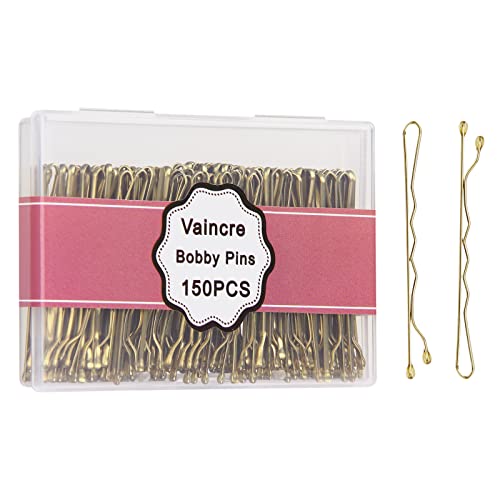 Vaincre Blonde Bobby Pin for Buns, 150 Count Hair Pins Bulk with Storage Case, Pain-Free Hair Clips for Women and Girls (Blonde, 2 inch) - color: Blonde