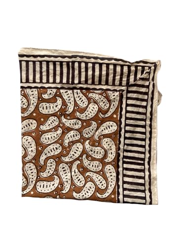 Handblock Printed Cotton Bandana for Men & Women | Paisley Motif | Traditional Indian Print | Soft & Breathable Neck Scarf