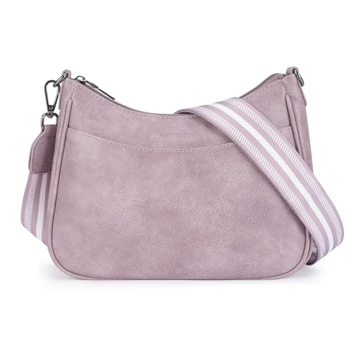 APHISON Trendy Leather Crossbody Purse with Adjustable Strap, Women's Shoulder Handbag - color: 04-purple