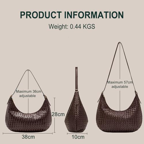 Shoulder Bag Handbag for Women Crossbody Tote Bags Woven Purse Clutch Women's Medium Underarm Hobo With Pocket Large - color: Deep Purple