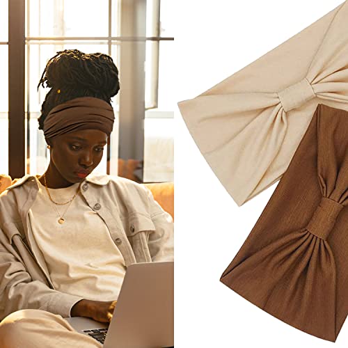 IVARYSS Wide Headbands for Women, Cute Bright Knotted Head Wraps Turbans, Large African Style Head Bands Hair Accessories, 6 Pack - color: Bright Color