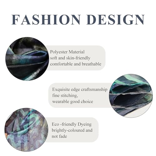 Lightweight Chiffon Scarf for Women 25x70 Inches – Sheer Summer Shawl Wrap, Boho Head Scarf, Travel Beach Cover Up, Elegant Evening Dresses Accessory
