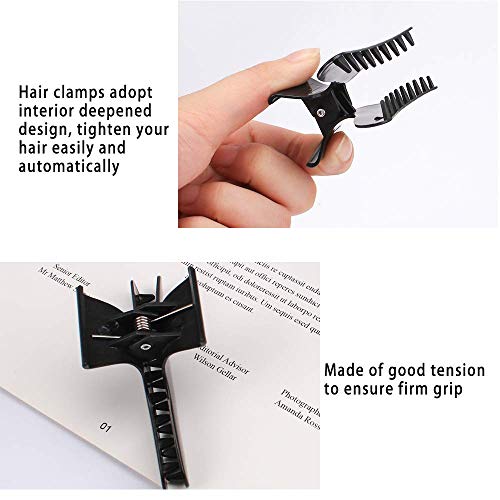 Ondder Professional Salon Hair Clips for Styling, Cutting, Coloring - Butterfly Claw Clamps and Hair Accessories for Women and Girls - color: Black & White & Purple