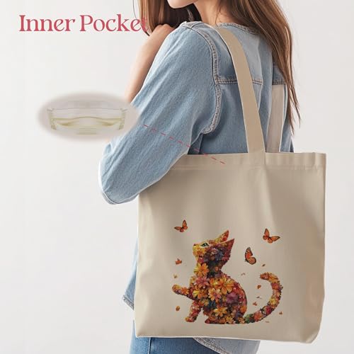 Aesthetic Tote Bag for Women | Medium Size with Inner Pocket | Stylish & Practical - color: Yellow