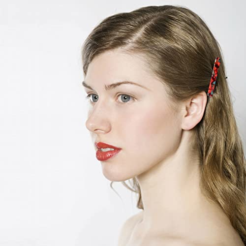 Cobahom 12 Pack Thick Hair Duckbill Metal Duck Teeth Hair Clips for Women - Chic Tortoise Shell Hair Pins in Red, White, Blue, and Pink (2.36 Inch) - color: 12 Pcs 2.36 Inch White&Red&Blue&Pink