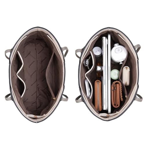 Montana West Tote Bags for Women Top Handle Satchel Purses - color: Beige With Grey