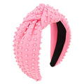 YISSION Pink Knotted Headband for Women - Wide Beaded Hair Hoop, Romantic Valentine's Day Hair Accessory for Daily Wear, Dating & Casual Outfits - color: Light Pink