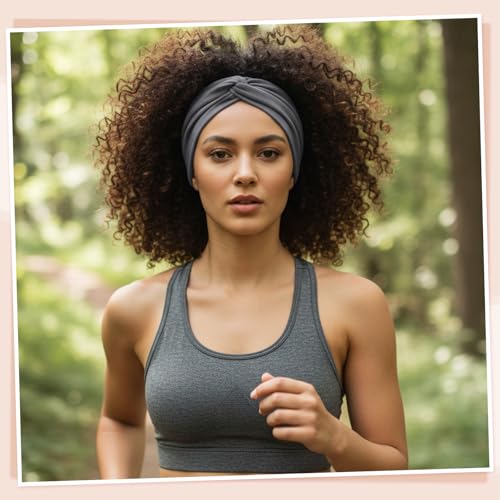 obeoby 6 Inch Cotton Wide Headbands for Work,Daily Life, Boho Outfits, Large African Hair Wrap 6 Pack Non Slip Turban Hair Bands - color: Bright color series