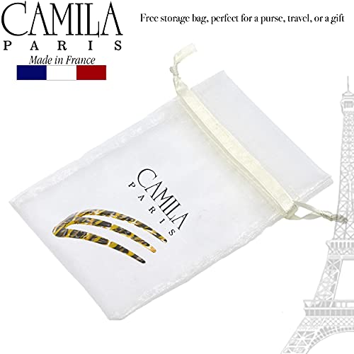 Camila Paris CP3167 French Twist Stick Clip Pins, Mustard, Wavy Hair Pin 3-Prong Hair Fork for Girls Spiral Updo Chignon Bun Holder, Flexible Styling Hair Accessories for Women, Handmade in France - color: 3-Prong Mustard