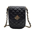 Phone Crossbody Bags for Women Small Vegan Leather Mini Shoulder Wallet Card Quilted Purse - color: B - Black & Gold