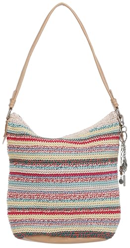 The Sak Sequoia Hobo Bag - Hand Crochet Large Women's Purse for Everyday & Travel - Durable Handbag & Tote With Zipper Pocket - color: Eden Stripe