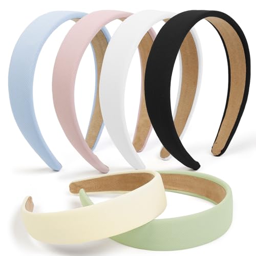 TERSE Headbands for Women Trendy Non Slip Headband for Girls Long Short Hair, Cute Ribbed Women Headbands Elastic Hair Bands Fashion Hard Head Band Accessories 1 Inch - color: Headbands Color-B