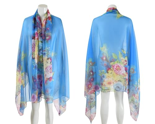 Womens Sexy Bohemian Floral Beach Cover Up Sarong Wrap Swimsuit Beachwear - color: A-blue
