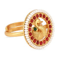 I Jewels Antique Gold Plated Indian Wedding Bollywood Ethnic Floral Shaped design Adjustable Finger Ring For Women & - style: Style 3