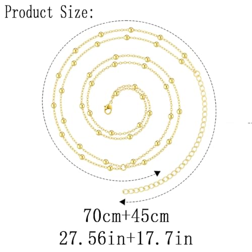 Rhinestone Waist Chains Crystal Waist Chain with Pendant Abdominal Chain Thin Minimalist Body Chain Jewelry for Women Beach Rave - style: B-Beads-Gold