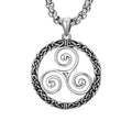 Celtic Necklace for men Sterling Silver Celtic Knot Triquetra Triangle Trinity Necklace Gift for Men - color: D-Silver