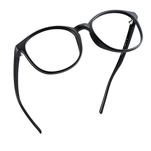 LifeArt Round Blue Light Blocking Glasses, Computer Glasses, Gaming Glasses, TV Glasses for Women Men (Black, No Magnification) - color: 05_days_black, size: +0.00(No Magnification)