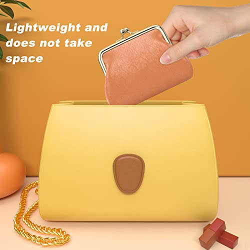 Coin Purse, Small PU Leather Change Purse, Coin Wallet with Clasp, Car Change Holder Pouch for Woman Men Kids Girls, Brick Red - color: Brick Red