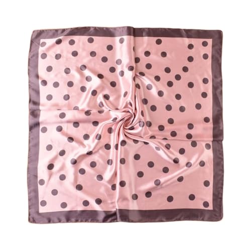 35” Satin Large Square Head Scarves-Like Silk Satin Scarf for Hair Wrapping at Night Bandana Square Scarf for Sleeping - color: Big Polka Point-pink