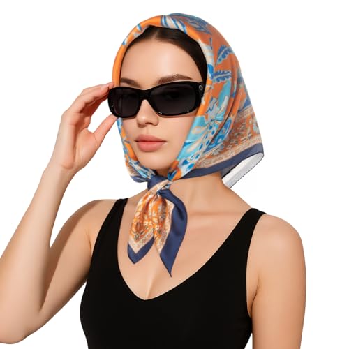 RIIQIICHY Women Head Hair Scarf Like Satin Silk Scarf Sleeping Hair Wrapping Night 27.5" - color: C010