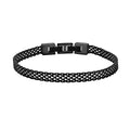 Geoffrey Beene Stainless Steel 6mm Italian Mesh Link Bracelet 8.5Inches - color: Black