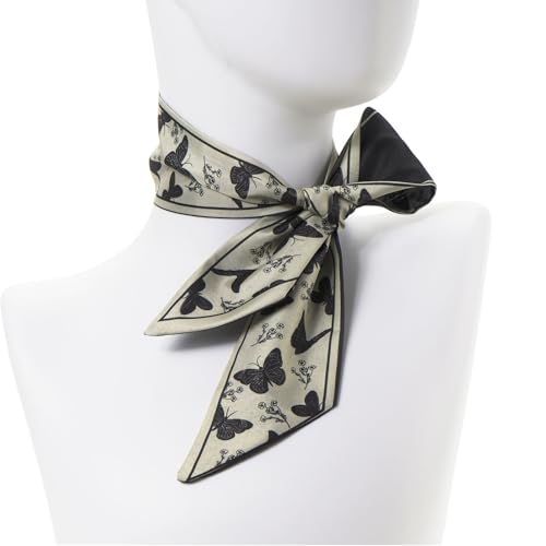 QIUTIMIY 4 Pack Purse Scarf Handbags Skinny Twill Hair Scarves Narrow Neck Scarf Band Women Fashion Accessories Bag Charms - color: Style 2-7