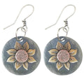 Boho Earrings, Statement Earrings, Teardrop Sunflower Earrings, Dangle Ethnic Earrings for Women, Handmade Bohemian Trendy Boho Vintage Jewelry - style: Round Sunflower