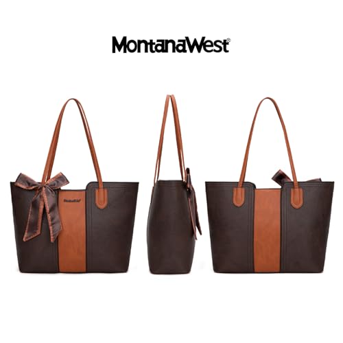 Montana West Tote Bags for Women Top Handle Satchel Purses - color: Orange Coffee