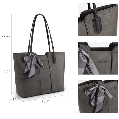 Montana West Tote Bags for Women Top Handle Satchel Purses - color: Dusty Grey