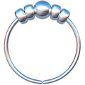 925 Sterling Silver & 14K Gold Filled Nose Ring Hoop Handmade Piercing Jewelry For Women - 24 Gauge 2mm,7mm Tiny Nose Ring with Opal - Gift Ready - color: 5 silver beads