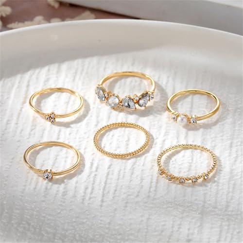 Knuckle Rings Set for Women,Simple Dainty Stackable Finger Ring Pack Minimalist Cute Butterfly Moon Heart Rings Boho Statement Jewelry Size Mixed - style: Style-E