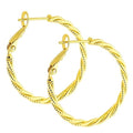 ToHeart Gold Hoop Earrings for Women Twist Hoop Earrings Gold Plated - style: Hoop Earrings L