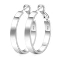 EXGOX Silver Hoop Earrings for Women - Sterling Silver & 14K Gold Plated - Hypoallergenic 925 Silver - Big Hoop Earrings (30/40/50/60/70mm) - color: 4MM Wide-Silver 30mm
