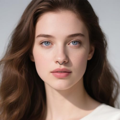 D.Bella Fake Septum Piercing Faux Nose Rings Hoop Stainless Steel Faux Lip Ear Nose Septum Ring Non Piercing Clip On Nose Hoop Rings Body Piercing Jewelry - style: Style V