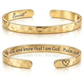 Carviell Bracelet - Gifts for Women – Inspirational, Friendship, Love, Mom, Daughter, Sister, Christian, Graduation, Memorial & Wedding Gifts – 100+ Phrases – Stainless Steel, Gift-Ready - style: CHRISTIAN Gift - Be still, and know that I am God – Psalm 4
