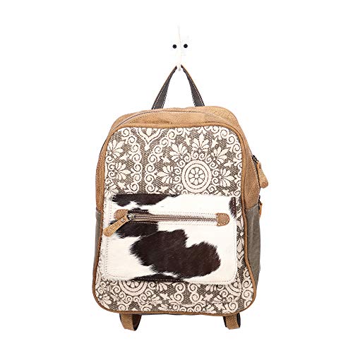 Myra Bag Floral Purses for Women - Genuine Leather and Canvas Floral Purse with Flower Print, Flower Handbags for Women - style: Clique Backpack Bag