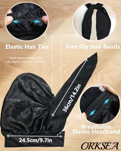 Chemo Headwear for Women Head Scarf Headwraps Silky Soft Turbans for Women Cancer Hats Chemo Beanie Coverings Scarves - color: A Black