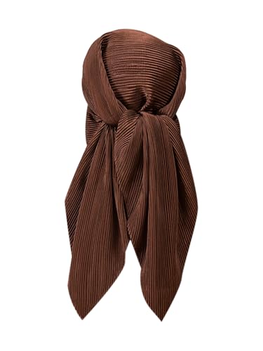 SweatyRocks Women's Large Square Satin Head Scarf Textured Hair Bandana Fashion Hair Scarfs