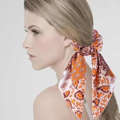 Hair Scrunchie Scarf,6PCS Paisley Bow Scrunchies | Scarf Hair Ties,Hair Scrunchies with Tails,Bandana Scrunchies,Scarf Ponytail Holder,Hair Accessories for Women - color: paisley 1B