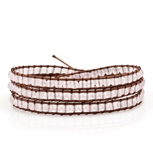 Layered Leather Handmade Bracelet Boho Bohemian Style Multilayer Crystal Glass Natural Stone Beaded Wrap Bracelets Collection for Women - style: BR559