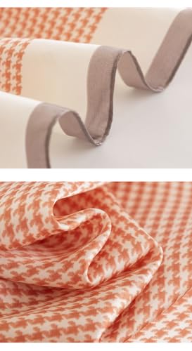 MINIDORA Satin Scarves for Women 27.5 × 27.5 inches Medium Square Elegant Silk Feeling Head Scarf - color: B004-light Orange