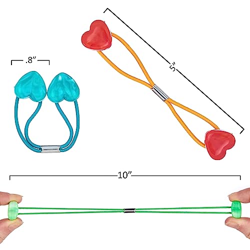 Expressions 24 Count Heart-Shaped Bright Multicolored Twin Bead Ponytail Hair Elastics Collection - Hair Ties for Girls, Hair Accessories for Kids, Hair Ties for Toddler Girls, Ball Ponytail Holders | Fun Hair Ties & Ball Holders for Girls, Kids & Toddler